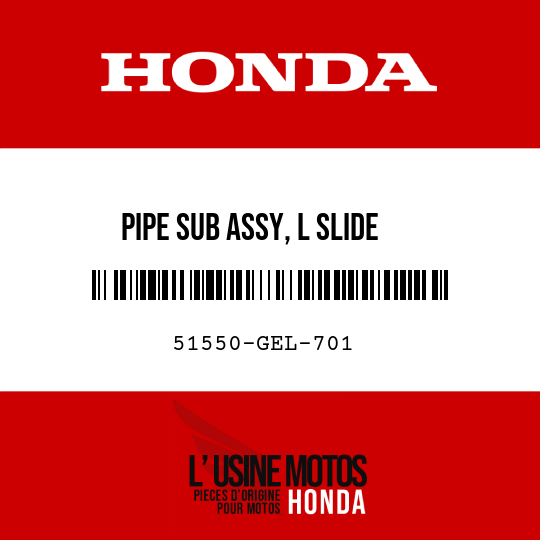 image de 51550-GEL-701 PIPE SUB ASSY, L SLIDE
