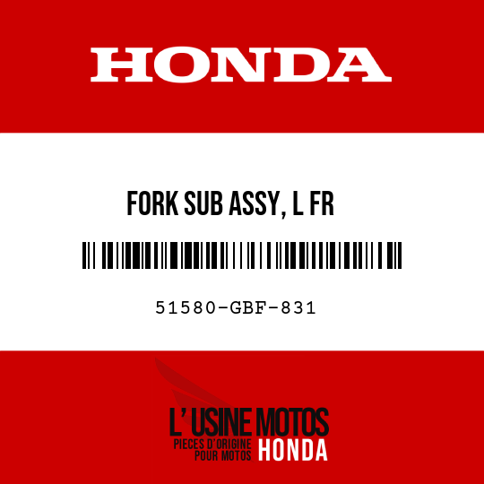 image de 51580-GBF-831 FORK SUB ASSY, L FR