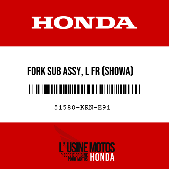 image de 51580-KRN-E91 FORK SUB ASSY, L FR (SHOWA)