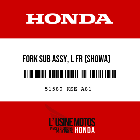 image de 51580-KSE-A81 FORK SUB ASSY, L FR (SHOWA)