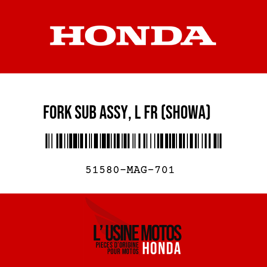 image de 51580-MAG-701 FORK SUB ASSY, L FR (SHOWA)