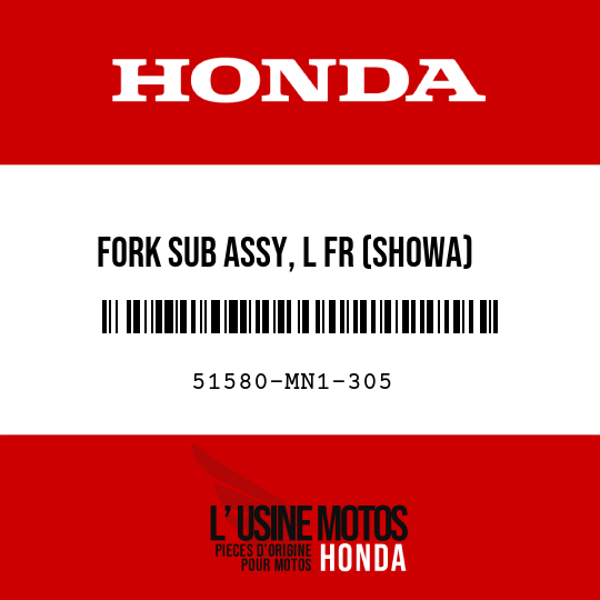 image de 51580-MN1-305 FORK SUB ASSY, L FR (SHOWA)