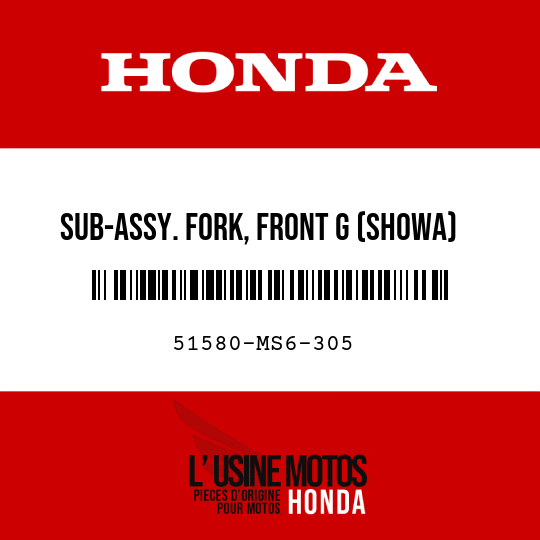 image de 51580-MS6-305 SUB-ASSY. FORK, FRONT G (SHOWA)