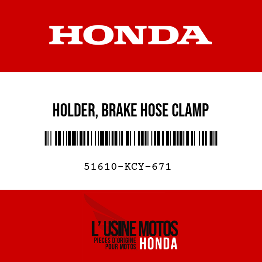 image de 51610-KCY-671 HOLDER, BRAKE HOSE CLAMP