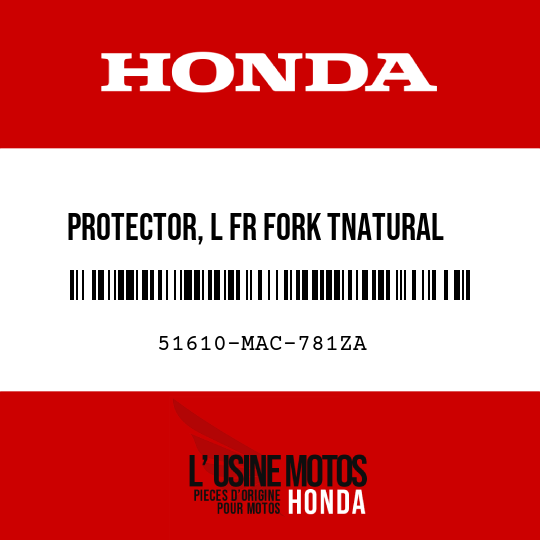 image de 51610-MAC-781ZA PROTECTOR, L FR FORK TNATURAL  (TNATURAL NATURAL)
