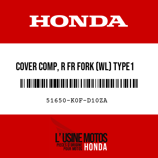 image de 51650-K0F-D10ZA COVER COMP, R FR FORK (WL) TYPE1 (TYPE1 )