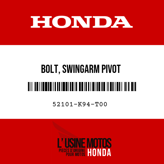 image de 52101-K94-T00 BOLT, SWINGARM PIVOT