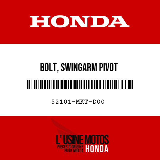 image de 52101-MKT-D00 BOLT, SWINGARM PIVOT
