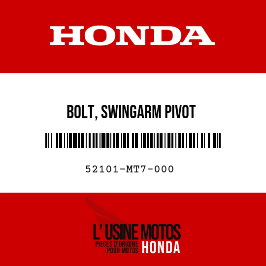 image de 52101-MT7-000 BOLT, SWINGARM PIVOT