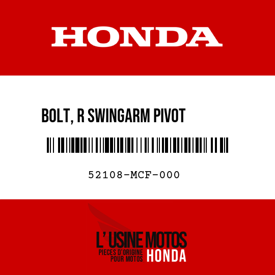 image de 52108-MCF-000 BOLT, R SWINGARM PIVOT       ADJUSTING