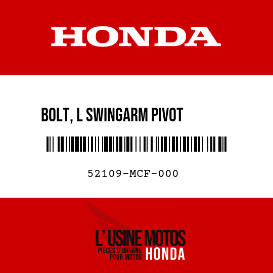 image de 52109-MCF-000 BOLT, L SWINGARM PIVOT       ADJUSTING