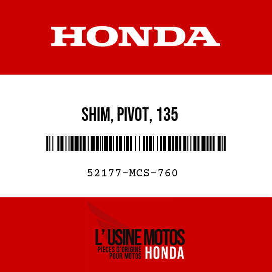 image de 52177-MCS-760 SHIM, PIVOT, 135