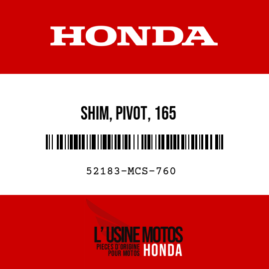 image de 52183-MCS-760 SHIM, PIVOT, 165
