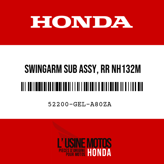 image de 52200-GEL-A80ZA SWINGARM SUB ASSY, RR NH132M (NH132M MAX SILVER METALLIC)