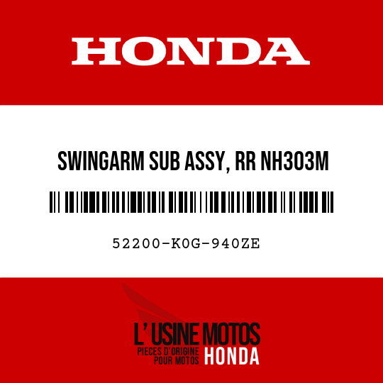 image de 52200-K0G-940ZE SWINGARM SUB ASSY, RR NH303M (NH303M MAT AXIS GRAY METALLIC)
