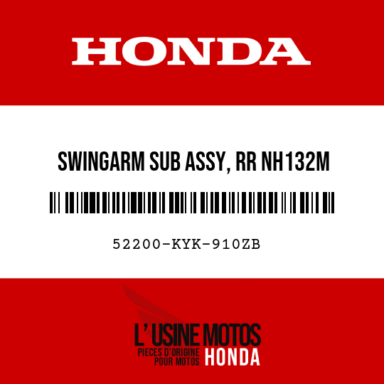 image de 52200-KYK-910ZB SWINGARM SUB ASSY, RR NH132M (NH132M MAX SILVER METALLIC)