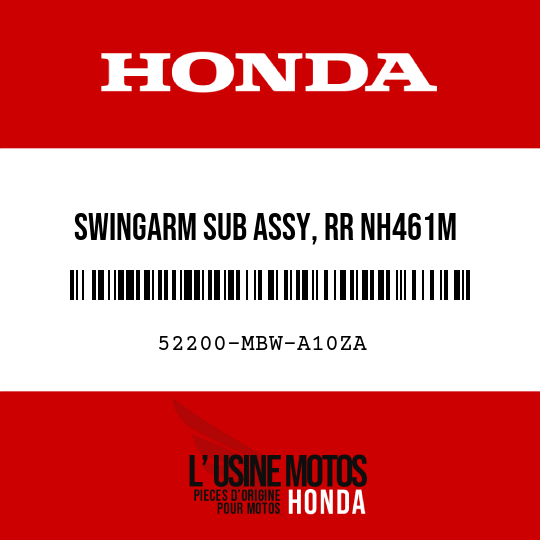 image de 52200-MBW-A10ZA SWINGARM SUB ASSY, RR NH461M  (NH461M TEMPLE BLACK METALLIC)