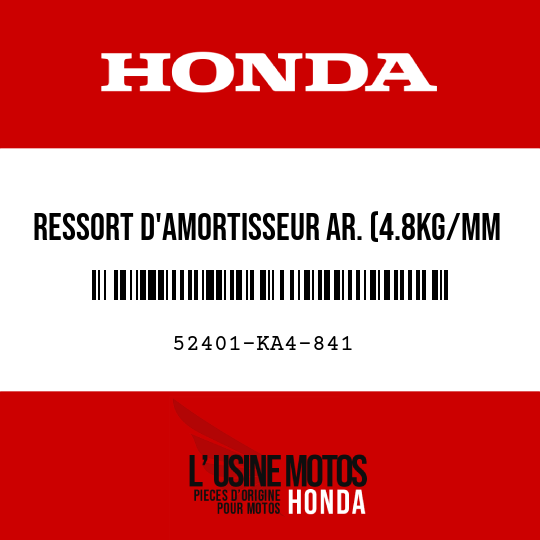 image de 52401-KA4-841 RESSORT D'AMORTISSEUR AR. (4.8KG/MM PINK)