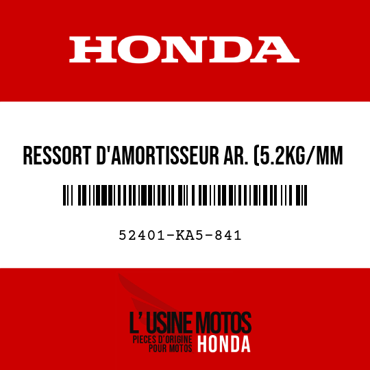 image de 52401-KA5-841 RESSORT D'AMORTISSEUR AR. (5.2KG/MM BLACK)