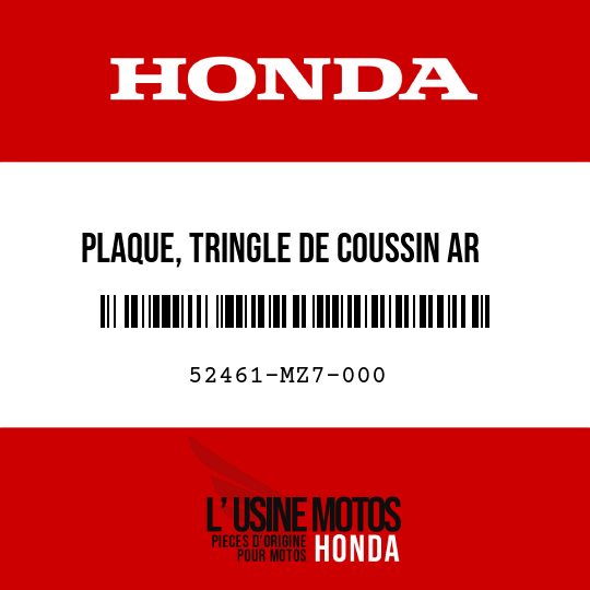 image de 52461-MZ7-000 PLAQUE, TRINGLE DE COUSSIN AR