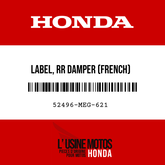 image de 52496-MEG-621 LABEL, RR DAMPER (FRENCH)