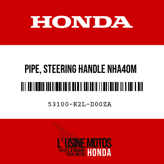 image de 53100-K2L-D00ZA PIPE, STEERING HANDLE NHA40M (NHA40M MAT CRYPTON SILVER METALLIC)