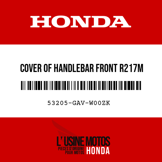 image de 53205-GAV-W00ZK COVER OF HANDLEBAR FRONT R217M