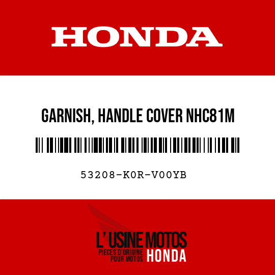 image de 53208-K0R-V00YB GARNISH, HANDLE COVER NHC81M (NHC81M MAT COAL BLACK METALLIC)