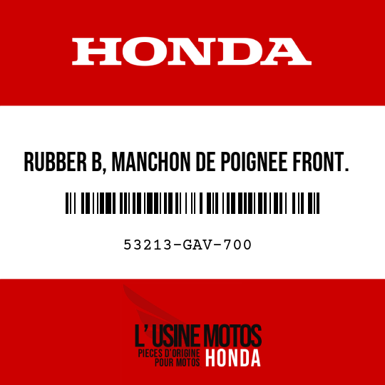 image de 53213-GAV-700 RUBBER B, MANCHON DE POIGNEE FRONT.
