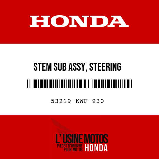 image de 53219-KWF-930 STEM SUB ASSY, STEERING