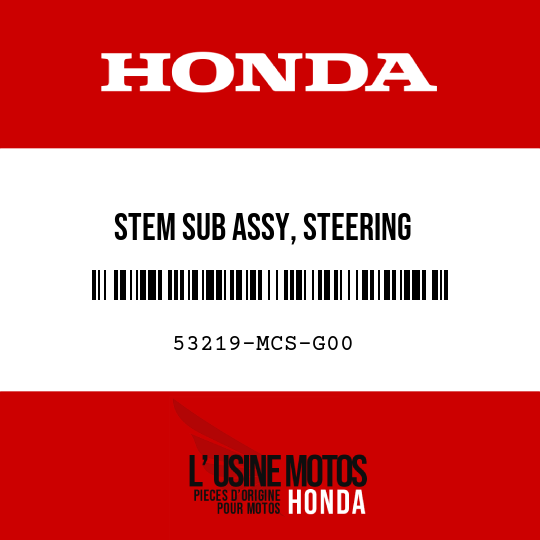 image de 53219-MCS-G00 STEM SUB ASSY, STEERING