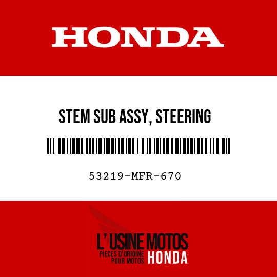 image de 53219-MFR-670 STEM SUB ASSY, STEERING