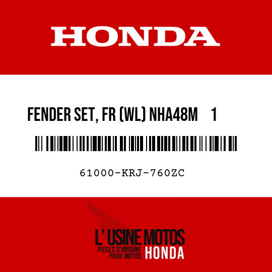 image de 61000-KRJ-760ZC FENDER SET, FR (WL) NHA48M    1  (NHA48M    1 QUASAR SILVER METALLIC)