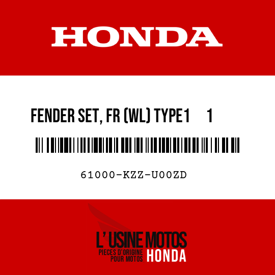 image de 61000-KZZ-U00ZD FENDER SET, FR (WL) TYPE1     1 (TYPE1     1 )