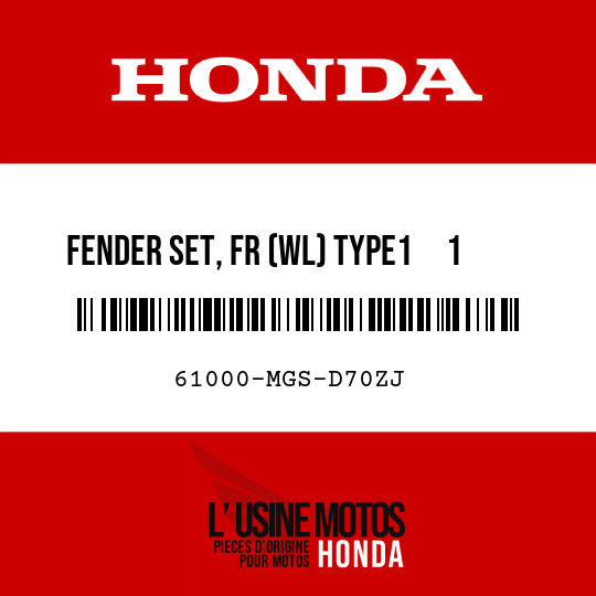 image de 61000-MGS-D70ZJ FENDER SET, FR (WL) TYPE1     1 (TYPE1     1 )