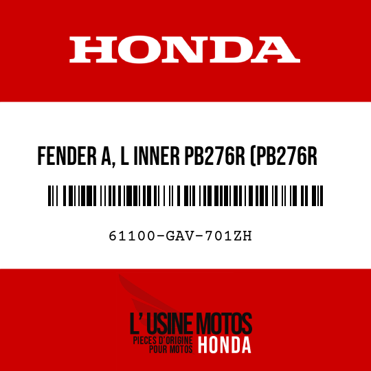 image de 61100-GAV-701ZH FENDER A, L INNER PB276R (PB276R MEERESBLAU)