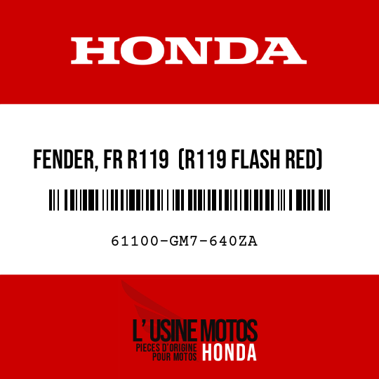 image de 61100-GM7-640ZA FENDER, FR R119  (R119 FLASH RED)