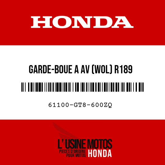image de 61100-GT8-600ZQ GARDE-BOUE A AV (WOL) R189