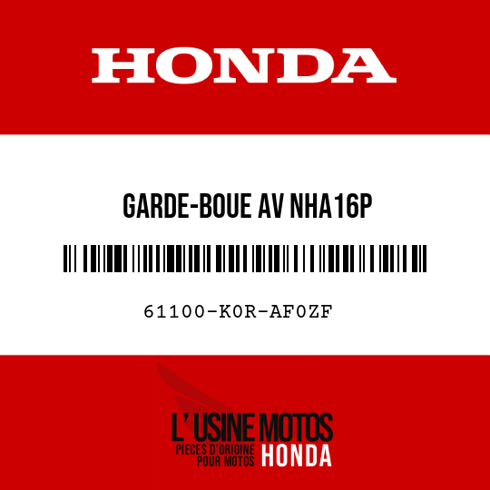 image de 61100-K0R-AF0ZF GARDE-BOUE AV NHA16P