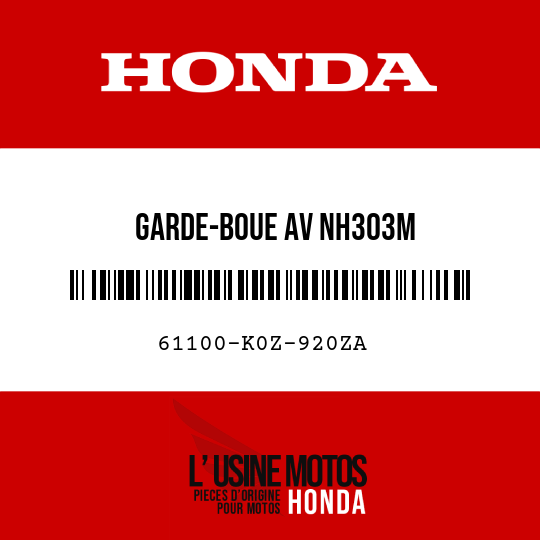 image de 61100-K0Z-920ZA GARDE-BOUE AV NH303M