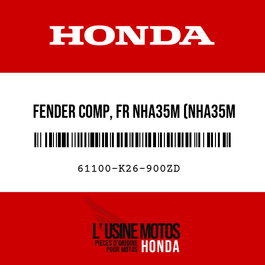 image de 61100-K26-900ZD FENDER COMP, FR NHA35M (NHA35M ASTEROID BLACK METALLIC)
