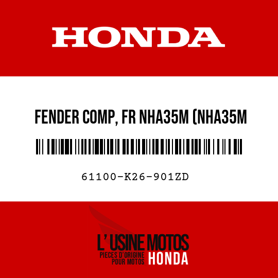 image de 61100-K26-901ZD FENDER COMP, FR NHA35M (NHA35M ASTEROID BLACK METALLIC)