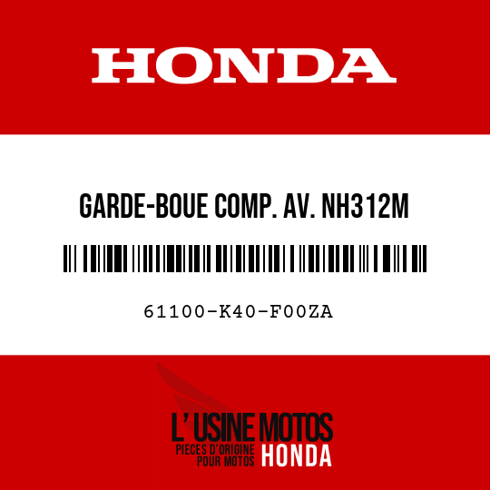 image de 61100-K40-F00ZA GARDE-BOUE COMP. AV. NH312M