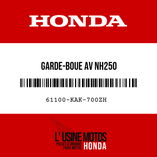 image de 61100-KAK-700ZH GARDE-BOUE AV NH250 