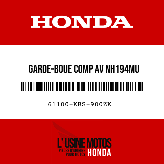 image de 61100-KBS-900ZK GARDE-BOUE COMP AV NH194MU 