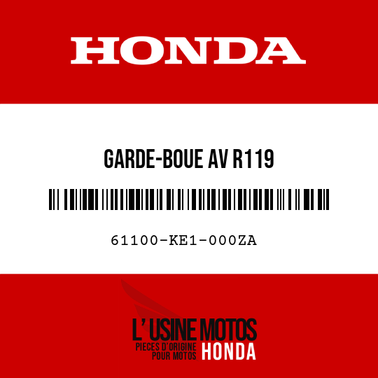 image de 61100-KE1-000ZA GARDE-BOUE AV R119 
