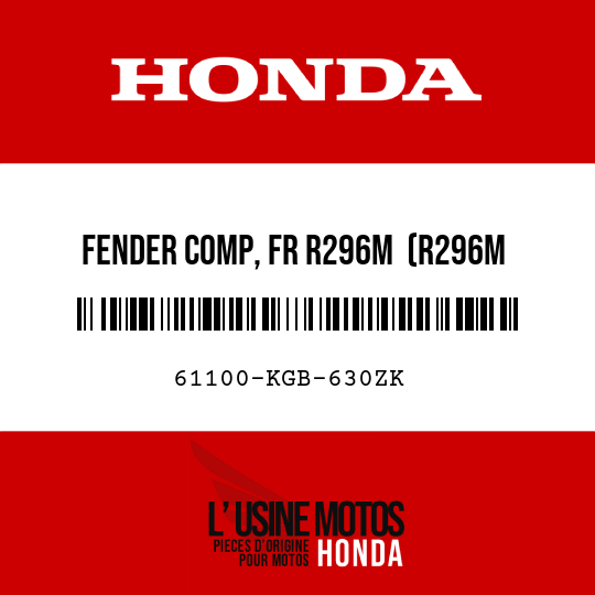 image de 61100-KGB-630ZK FENDER COMP, FR R296M  (R296M CARNELIAN RED METALLIC)