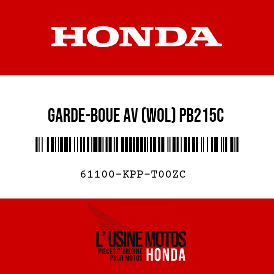 image de 61100-KPP-T00ZC GARDE-BOUE AV (WOL) PB215C