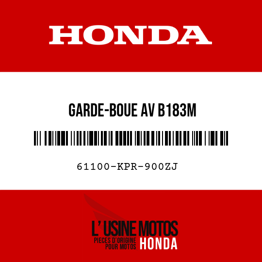 image de 61100-KPR-900ZJ GARDE-BOUE AV B183M 
