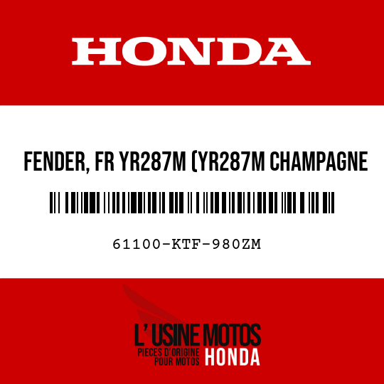 image de 61100-KTF-980ZM FENDER, FR YR287M (YR287M CHAMPAGNE BRONZE METALLIC)